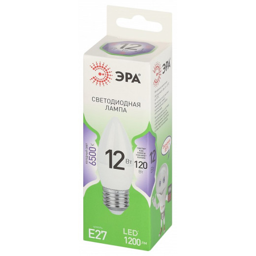 Лампа светодиодная Эра Green Line E27 12Вт 6500K LED B35-12W-865-E27 GL