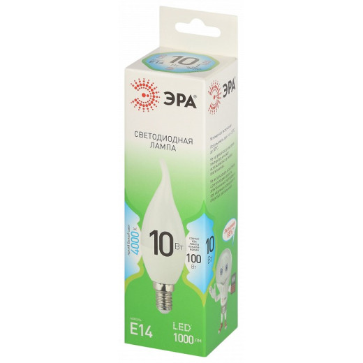 Лампа светодиодная Эра Green Line E14 10Вт 4000K LED BXS-10W-840-E14 GL