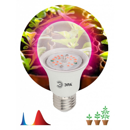 Лампа светодиодная Эра  E27 12Вт 1310K A60-12S 9W DR/B PPF1.4umol/J Filcker 10%