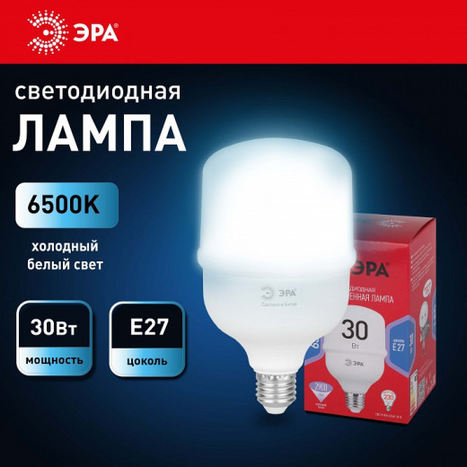 Лампа светодиодная Эра  E27 30Вт 6500K LED POWER T80-30W-6500-E27 R