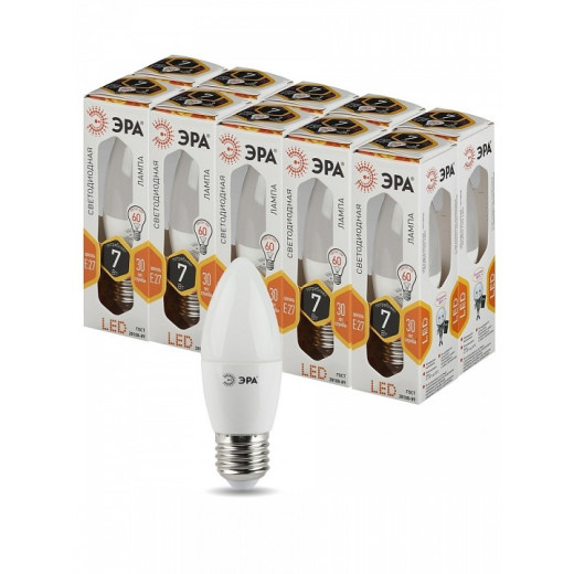 Лампа светодиодная Эра Стандарт E27 7Вт 2700K LED B35-7W-827-E27