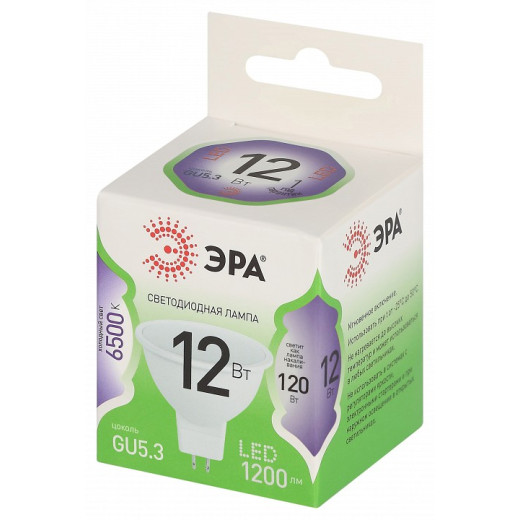 Лампа светодиодная Эра Green Line GU5.3 12Вт 6500K LED MR16-12W-865-GU5.3 GL