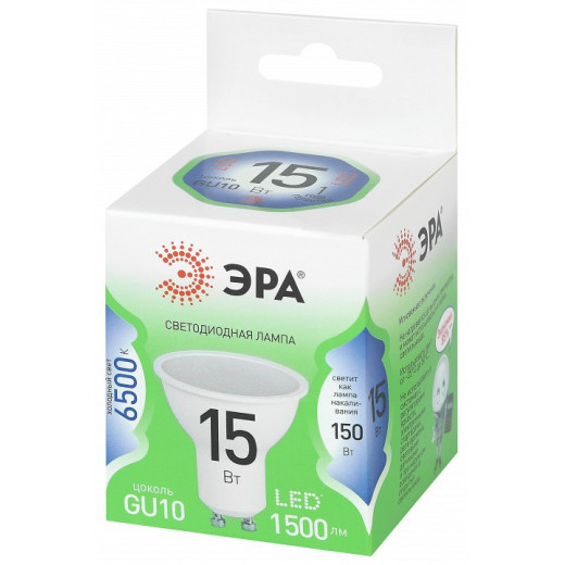 Лампа светодиодная Эра  GU10 15Вт 6500K LED MR16-15W-865-GU10 GL