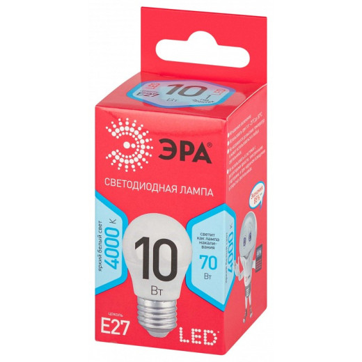 Лампа светодиодная Эра  E27 10Вт 4000K LED P45-10W-840-E27 R