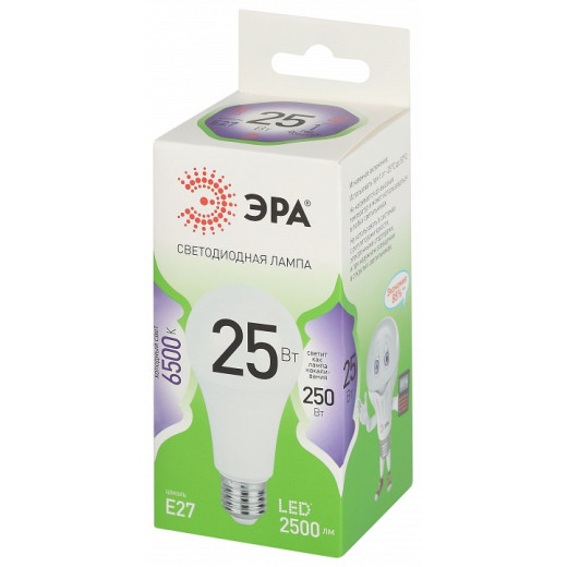 Лампа светодиодная Эра Green Line E27 25Вт 6500K LED A60-25W-865-E27 GL