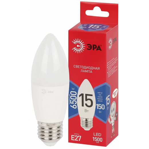 Лампа светодиодная Эра  E27 15Вт 6500K LED B35-15W-865-E27 R