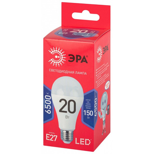 Лампа светодиодная Эра  E27 20Вт 6500K LED A65-20W-865-E27 R