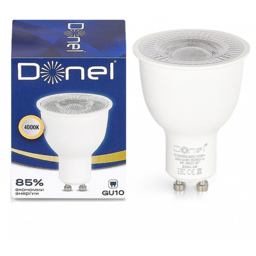 Лампа светодиодная Donel DN03 GU10 9Вт 4000K DN03003N9GU10Dim