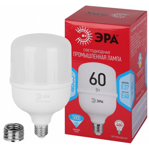 Лампа светодиодная Эра  E27, E40 60Вт 4000K LED POWER T120-60W-4000-E27/E40 R