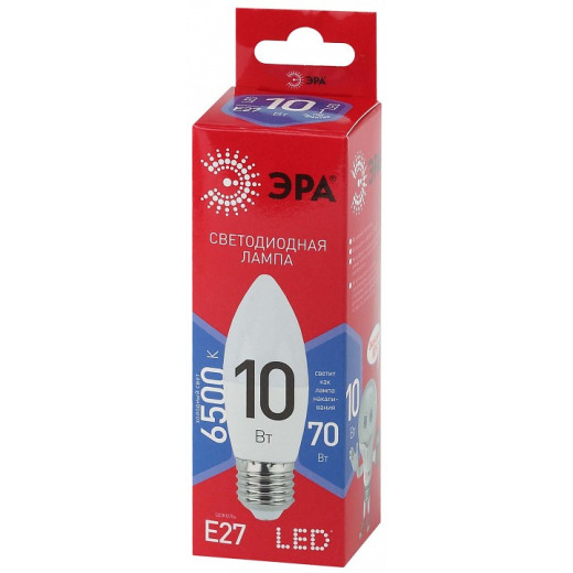 Лампа светодиодная Эра  E27 10Вт 6500K LED B35-10W-865-E27 R