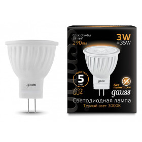 Лампа светодиодная Gauss  GU4 3Вт 3000K 132517103