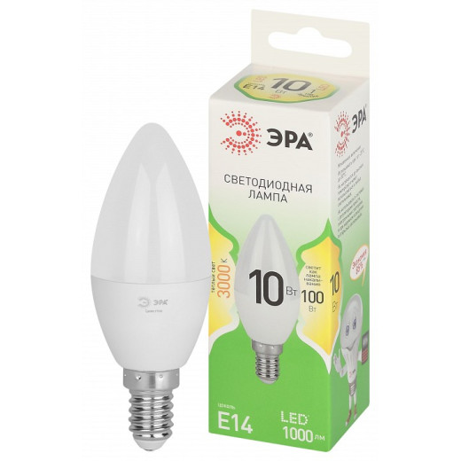 Лампа светодиодная Эра Green Line E14 10Вт 3000K LED B35-10W-830-E14 GL