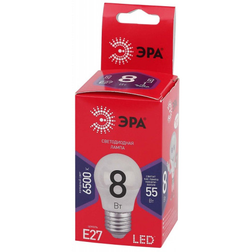 Лампа светодиодная Эра  E27 8Вт 6500K LED P45-8W-865-E27 R