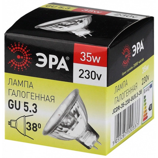 Лампа галогеновая Эра  GU5.3 35Вт 3000K GU5.3-JCDR (MR16) -35W-230V-CL