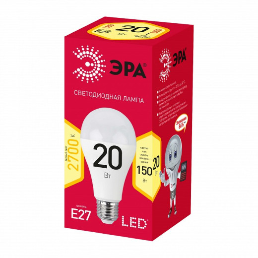 Лампа светодиодная Эра  E27 20Вт 2700K LED A65-20W-827-E27 R