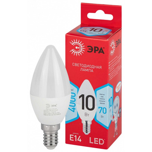 Лампа светодиодная Эра  E14 10Вт 4000K LED B35-10W-840-E14 R