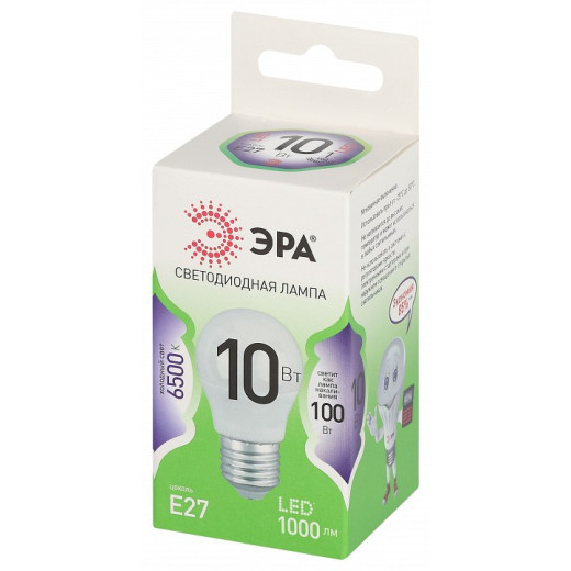 Лампа светодиодная Эра Green Line E27 10Вт 6500K LED P45-10W-865-E27 GL