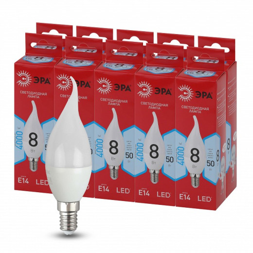 Лампа светодиодная Эра  E14 8Вт 4000K LED BXS-8W-840-E14 R