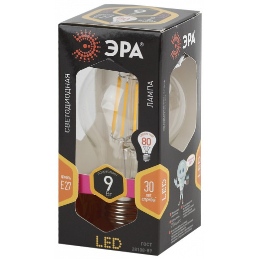 Лампа светодиодная Эра F-LED E27 9Вт 2700K F-LED A60-9W-827-E27