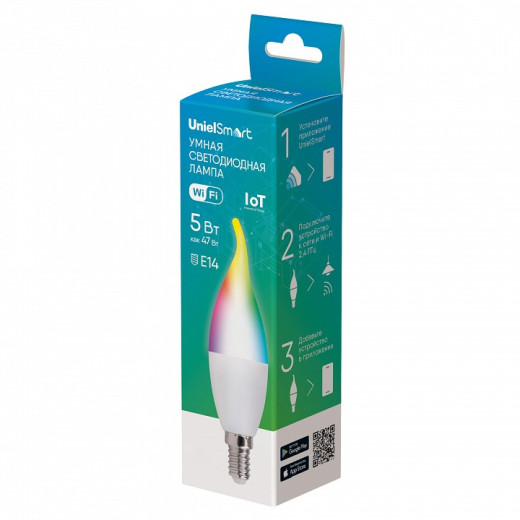 Лампа светодиодная с управлением через Wi-Fi Uniel  E14 5Вт 2700 - 6500K UL-00011655