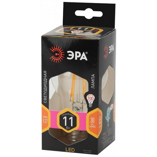 Лампа светодиодная Эра F-LED E27 11Вт 2700K F-LED A60-11W-827-E27