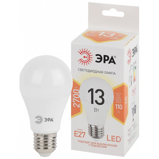 Лампа светодиодная Эра  E27 13Вт 2700K LED A60-13W-827-E27
