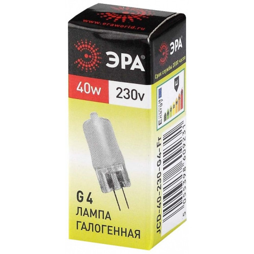 Лампа галогеновая Эра  G4 40Вт 3000K G4-JCD-40W-230V-FR