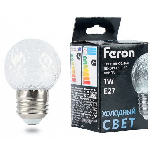 Лампа светодиодная Feron  E27 1Вт 6400K 52176