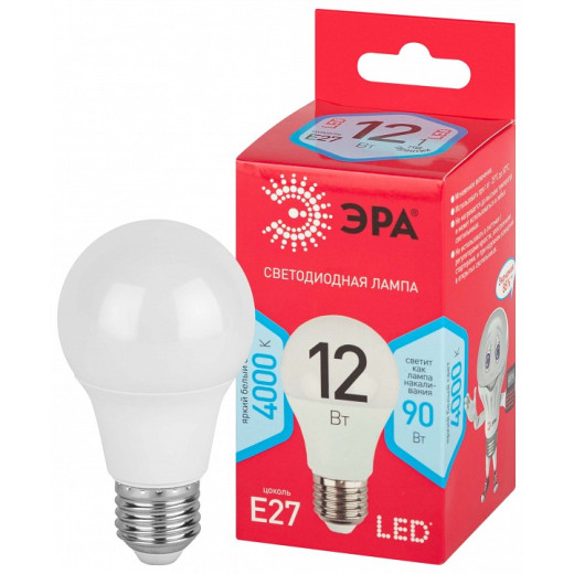 Лампа светодиодная Эра  E27 12Вт 4000K LED A60-12W-840-E27 R