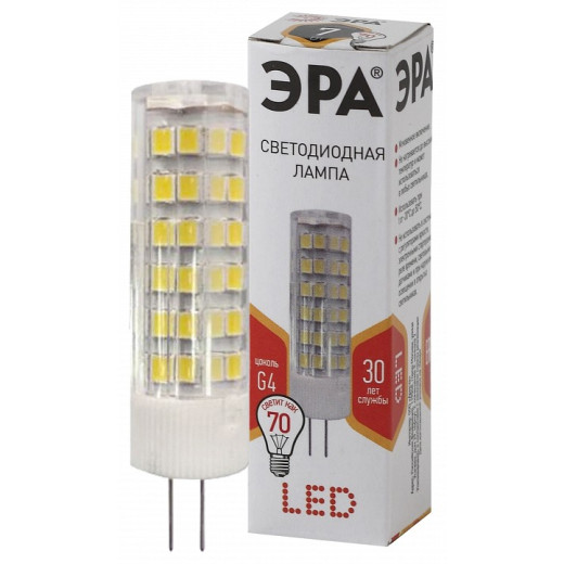 Лампа светодиодная Эра Стандарт G4 7Вт 2700K LED JC-7W-220V-CER-827-G4