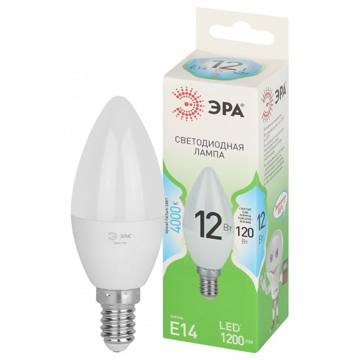 Лампа светодиодная Эра Green Line E14 12Вт 4000K LED B35-12W-840-E14 GL