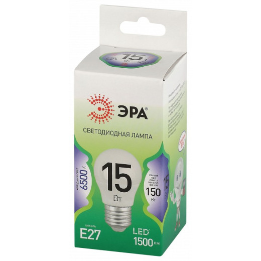 Лампа светодиодная Эра Green Line E27 15Вт 6500K LED P45-15W-865-E27 GL