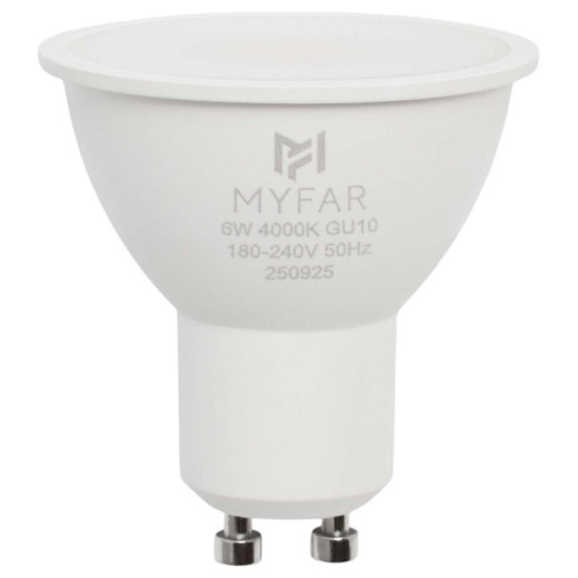 Лампа светодиодная MyFar Базиc GU10 GU10 6Вт 4000K MB1202GU10-6W4K