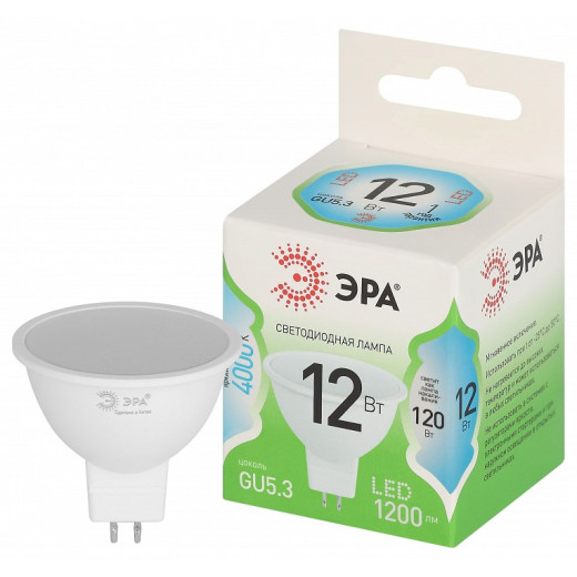 Лампа светодиодная Эра Green Line GU5.3 12Вт 4000K LED MR16-12W-840-GU5.3 GL