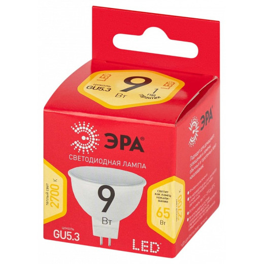 Лампа светодиодная Эра  GU5.3 9Вт 2700K LED MR16-9W-827-GU5.3 R