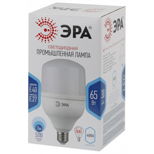 Лампа светодиодная Эра Стандарт E27/E40 65Вт 4000K LED POWER T160-65W-4000-E27/E40
