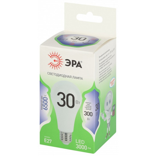 Лампа светодиодная Эра Green Line E27 30Вт 6500K LED A65-30W-865-E27 GL