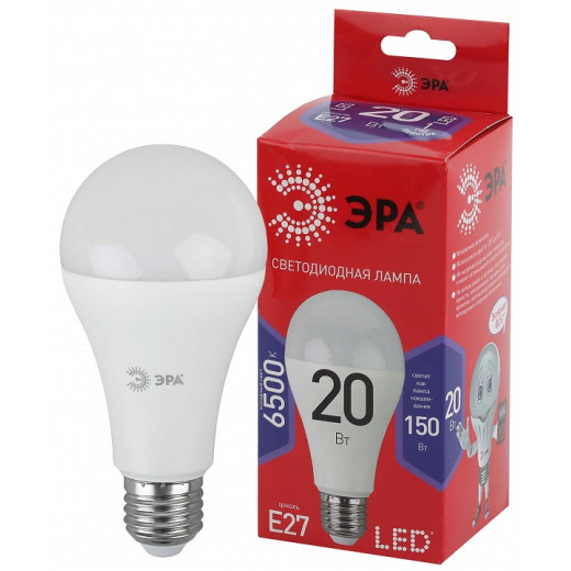 Лампа светодиодная Эра  E27 20Вт 6500K LED A65-20W-865-E27 R