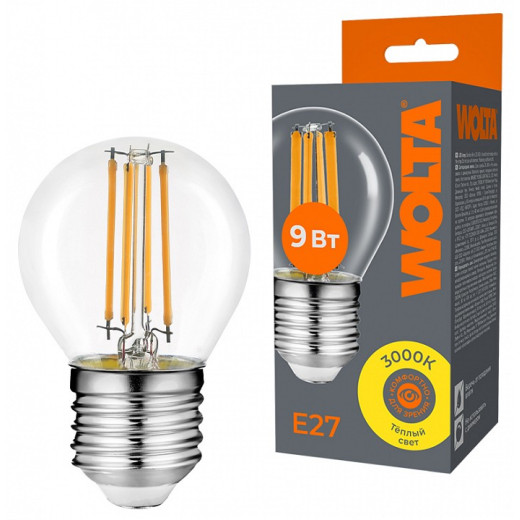 Лампа светодиодная Wolta  E27 9Вт 3000K WF-G45-9W3KE27