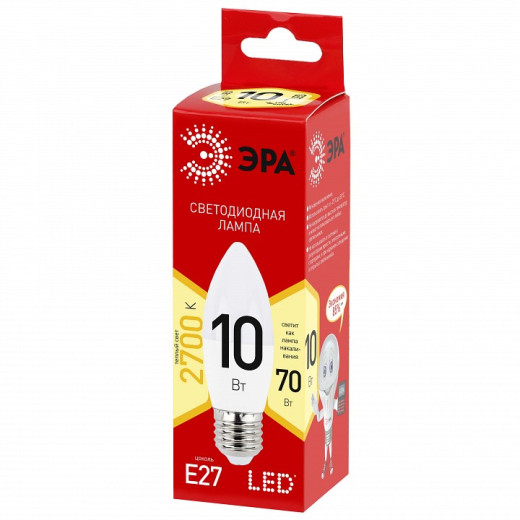 Лампа светодиодная Эра  E27 10Вт 2700K LED B35-10W-827-E27 R