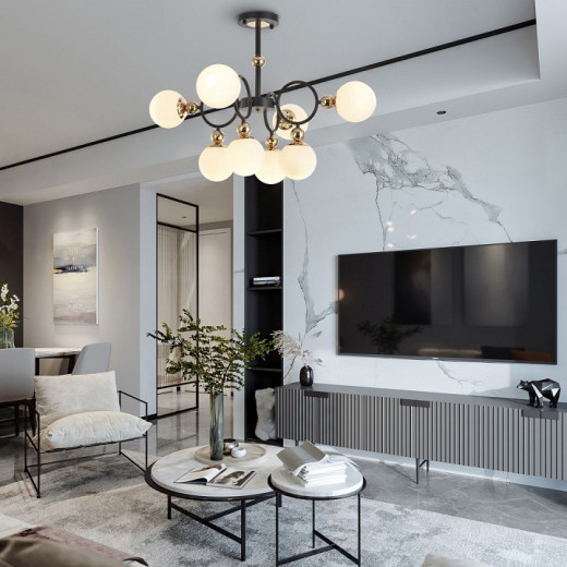 Люстра на штанге Arte Milano Neapolis-73808 274307/8 BK/GD