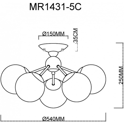 Люстра на штанге MyFar Kate MR1431-5C