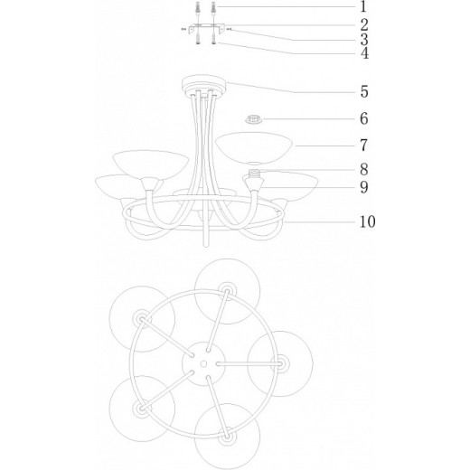 Люстра на штанге Moderli Lione V1204-5C