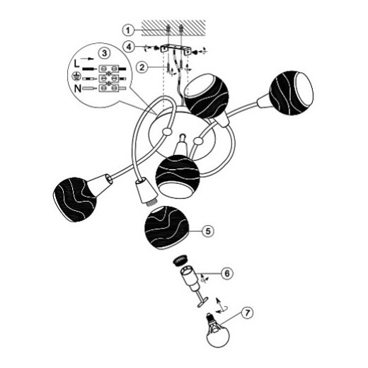 Люстра на штанге Globo Elliott 54341-5