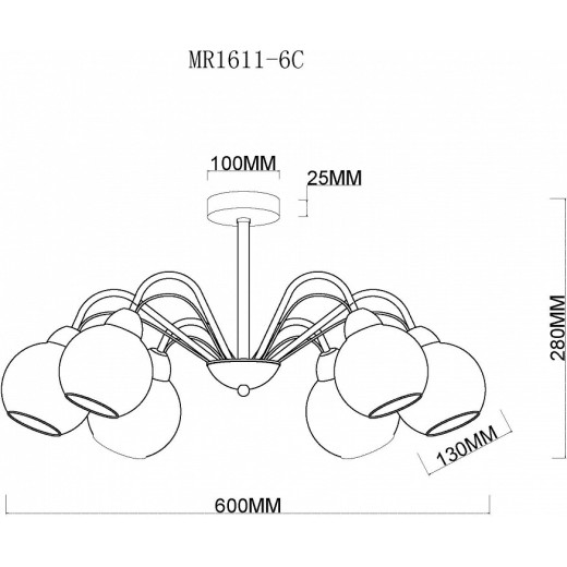 Люстра на штанге MyFar Marsel MR1611-6C