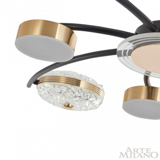 Люстра на штанге Arte Milano Ferrara-72069 279169/4+4 BK/GD