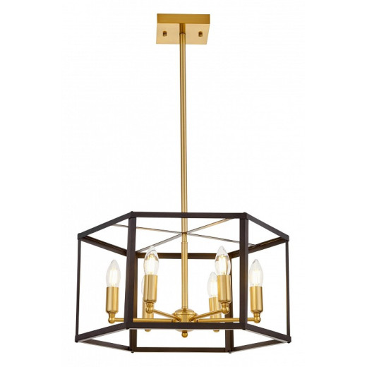 Люстра на штанге LUMINA DECO Lorton LDP 1142-6 BK+MD