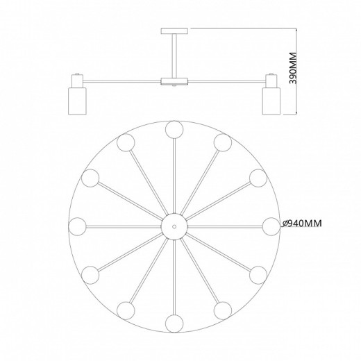 Люстра на штанге Escada Diversity 2120/12P Black