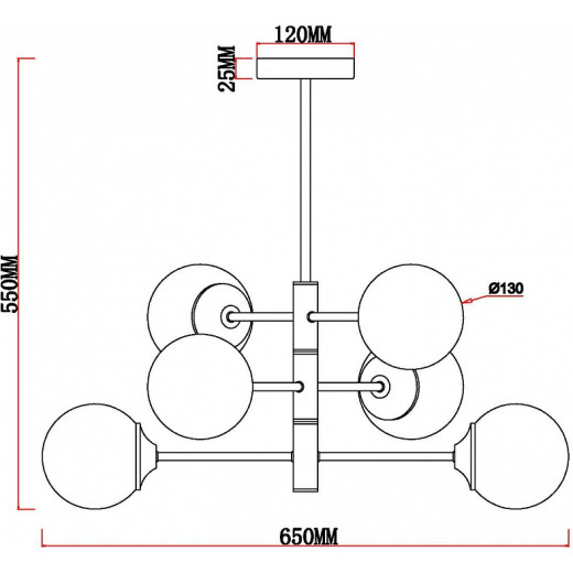 Люстра на штанге MyFar Camilla MR1882-6C