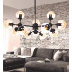 Люстра на штанге LUMINA DECO Zodiak LDP 160-12 BK+TEA